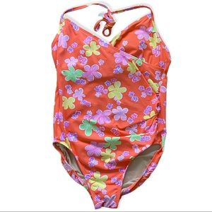 Lilly Pulitzer Floral Halter One piece Swimsuit, Women's Small